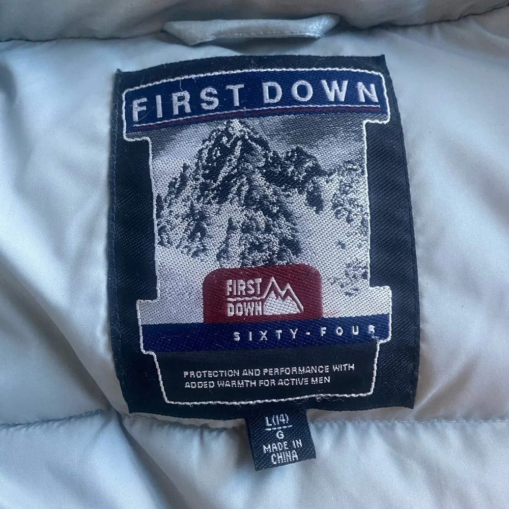 First Down Metallic Silver Puffer Jacket - Picture 6 of 6